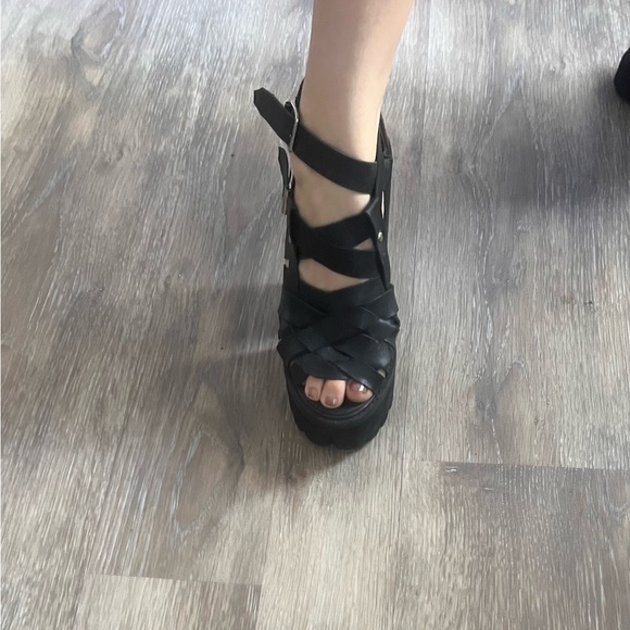 Jeffrey Campbell Leather Strappy Platform - Picture 6 of 7